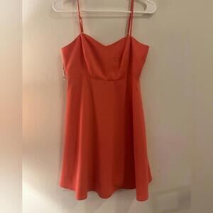 Elegant Coral/Peach Spaghetti Strap Dress